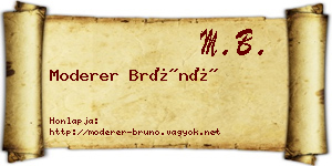 Moderer Brúnó névjegykártya